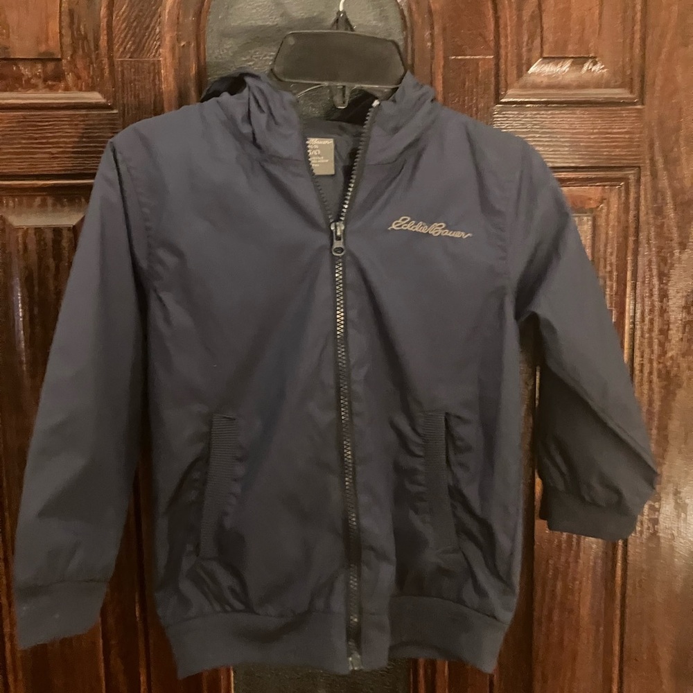 Navy Eddie Bauer school zip up jacket 5/6